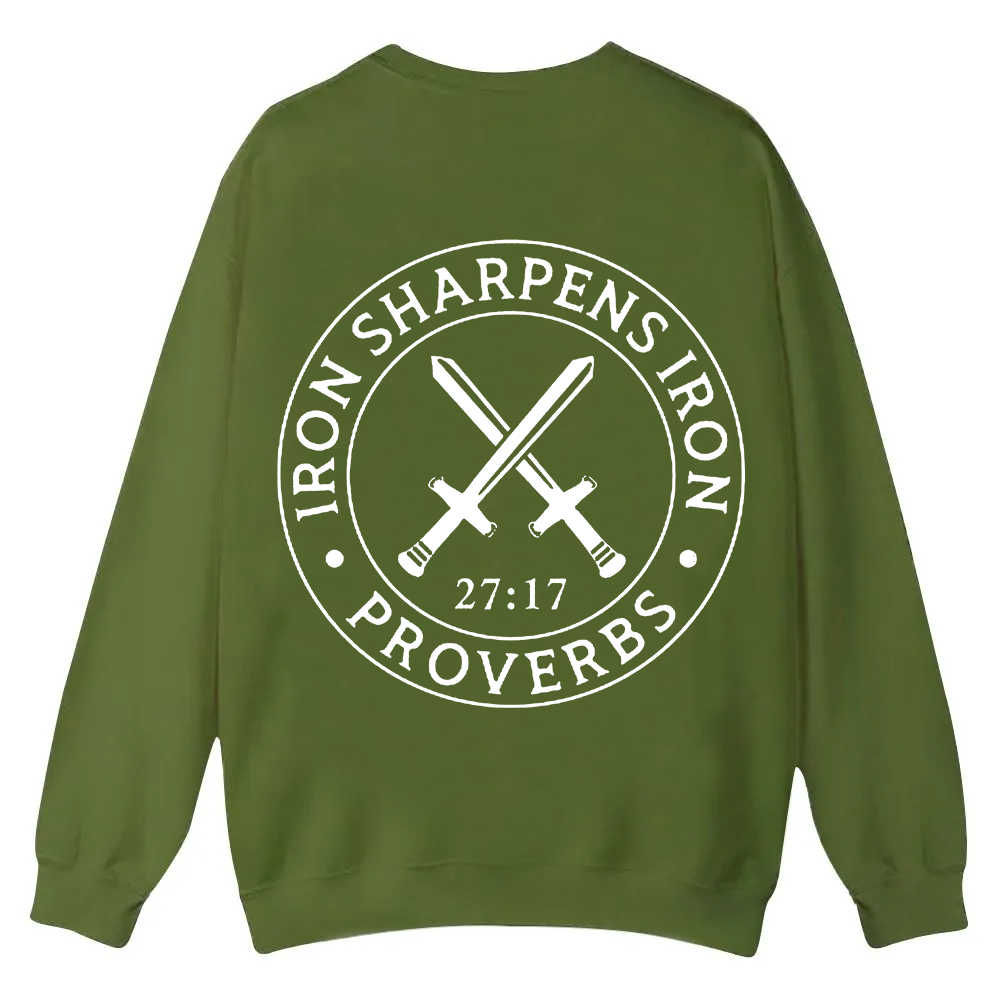 Iron Sharpens Iron PRVOERBS 27:17 Christian Casual Crewneck Sweatshirt wearishow