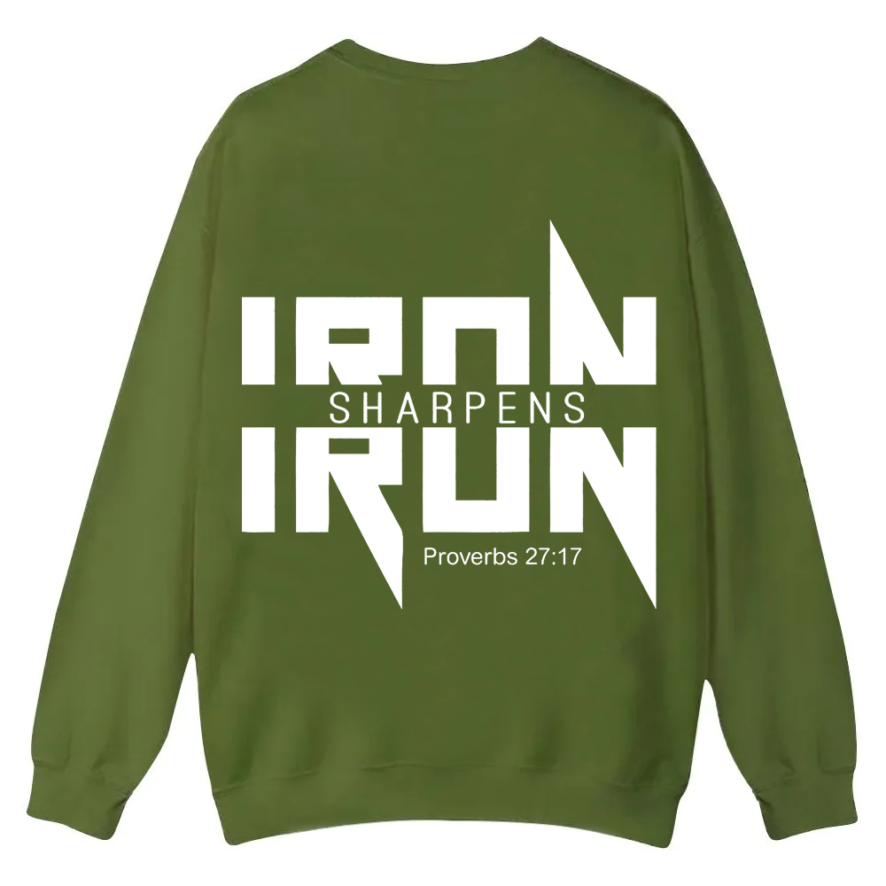 Iron Sharpens Iron Christian Casual Crewneck Sweatshirt wearishow
