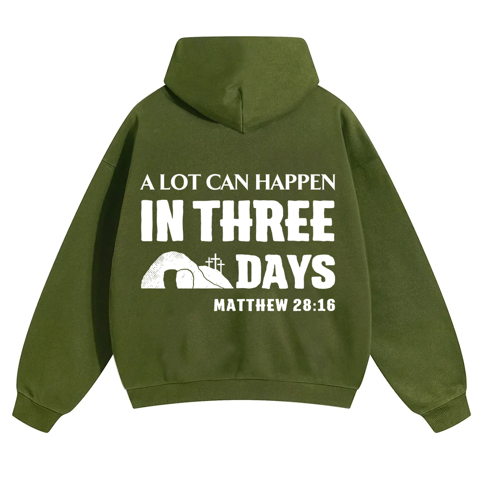 A Lot Can Happen in Three Days Unisex Solid Color Hoodie wearishow