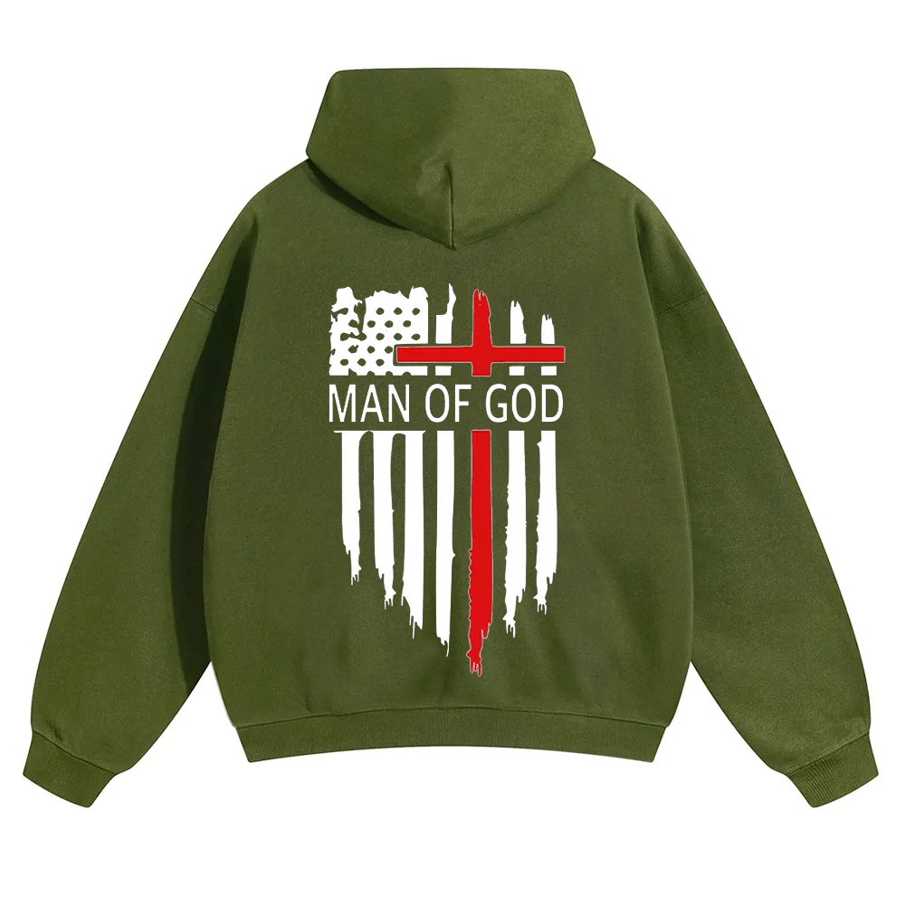 Man Of God Chrsitian Unisex Solid Color Hoodie wearishow