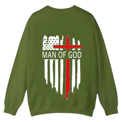 Man Of God Chrsitian Casual Crewneck Sweatshirt wearishow