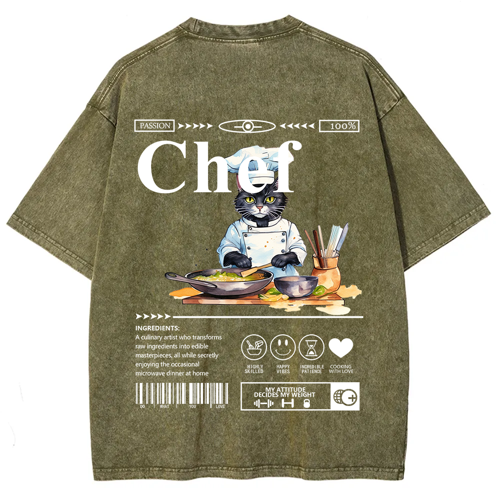 Chef Unisex Fit Washed T-Shirt