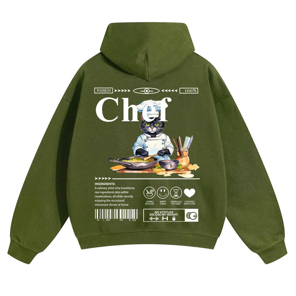 Chef Unisex Solid Color Hoodie wearishow