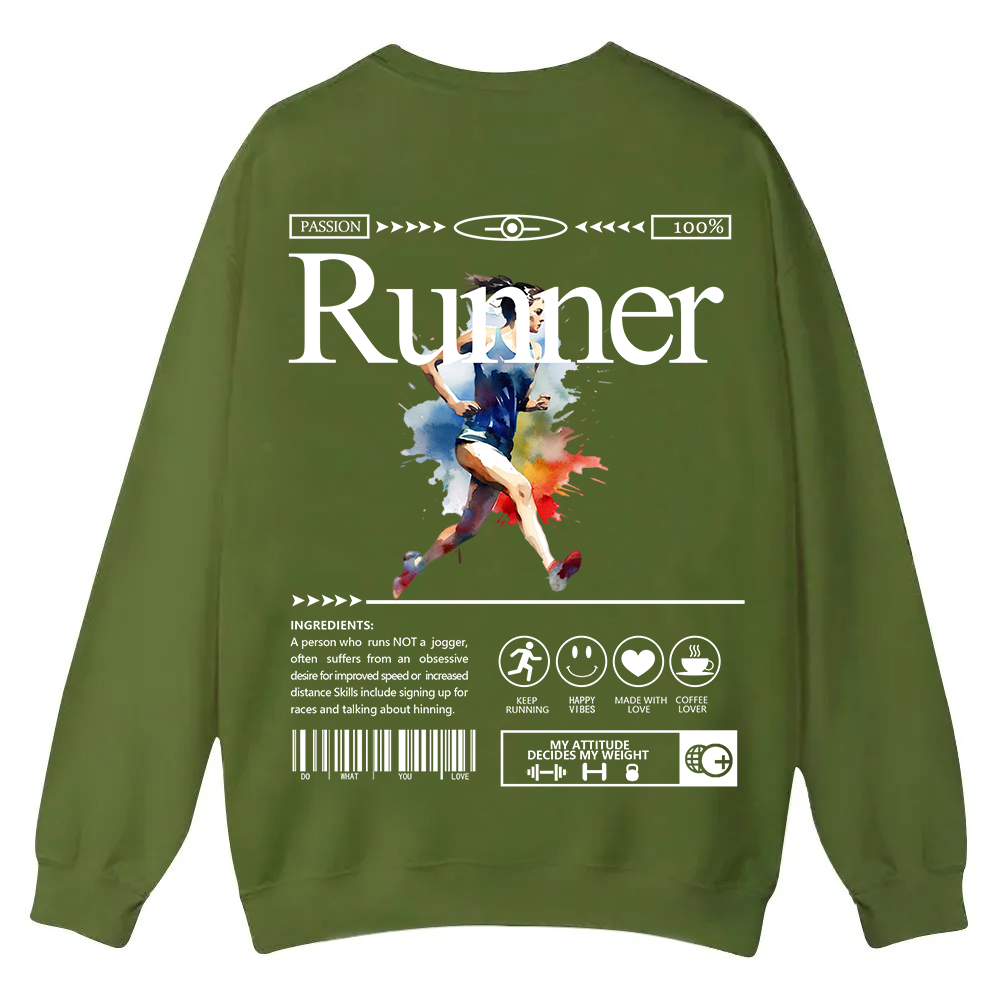 Runner Casual Crewneck Sweatshirt wearishow