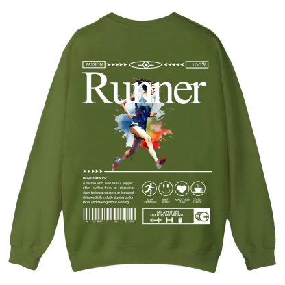 Runner Casual Crewneck Sweatshirt wearishow