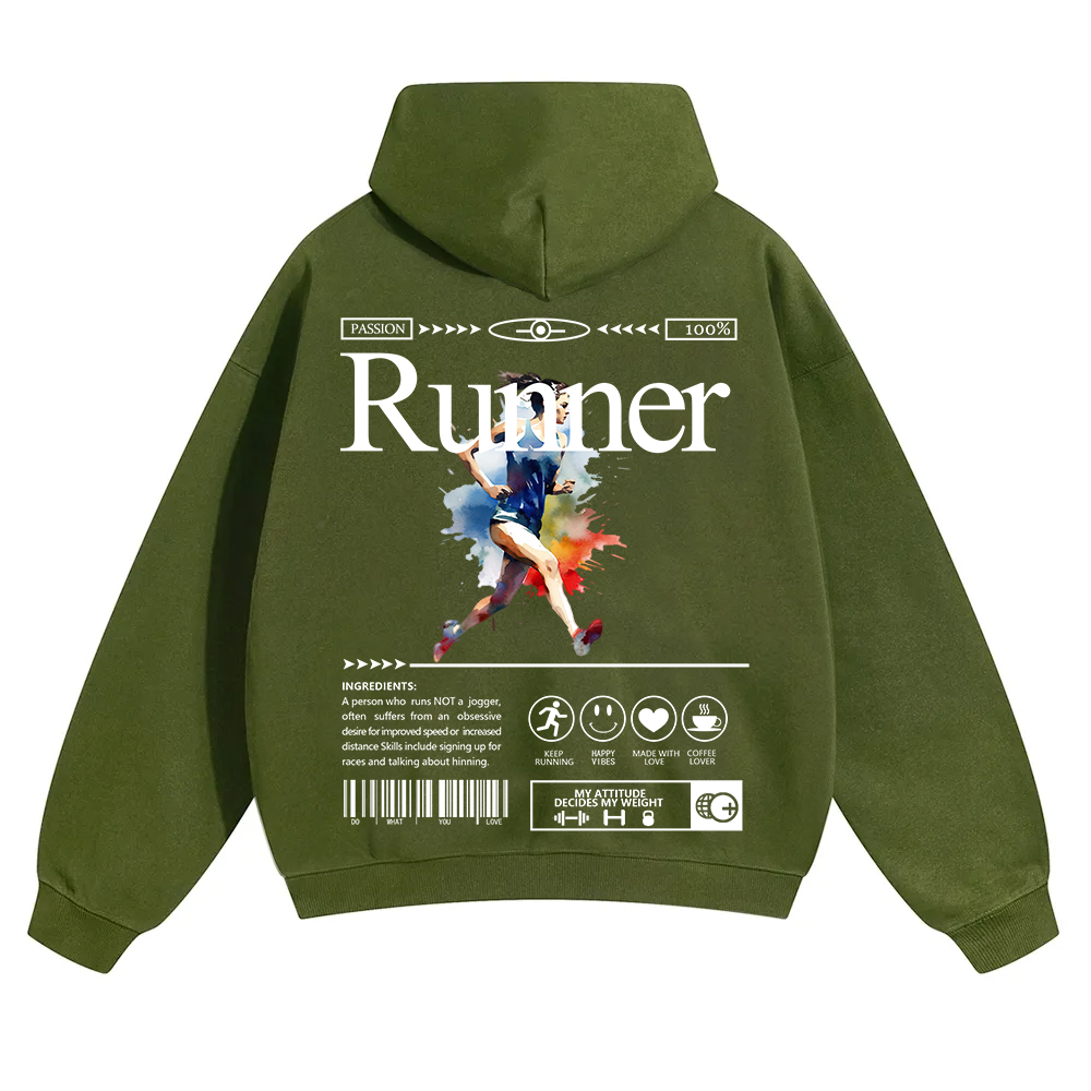 Runner Unisex Solid Color Hoodie wearishow