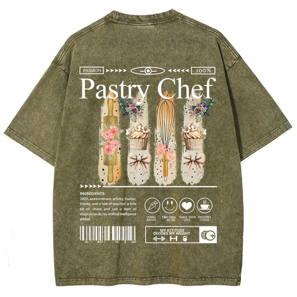 Pastry Chef Unisex Fit Washed T-Shirt