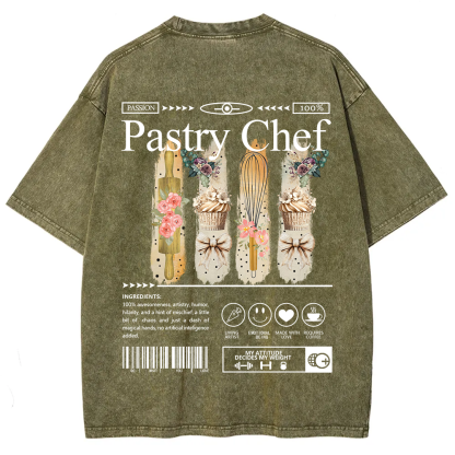 Pastry Chef Unisex Fit Washed T-Shirt