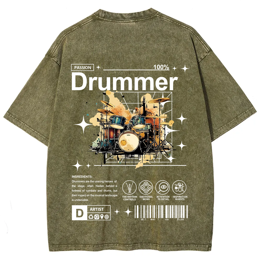 Drummer Unisex Fit Washed T-Shirt