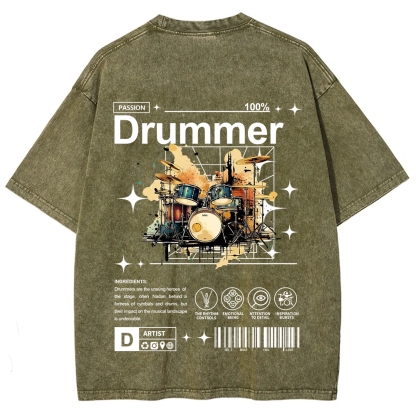 Drummer Unisex Fit Washed T-Shirt