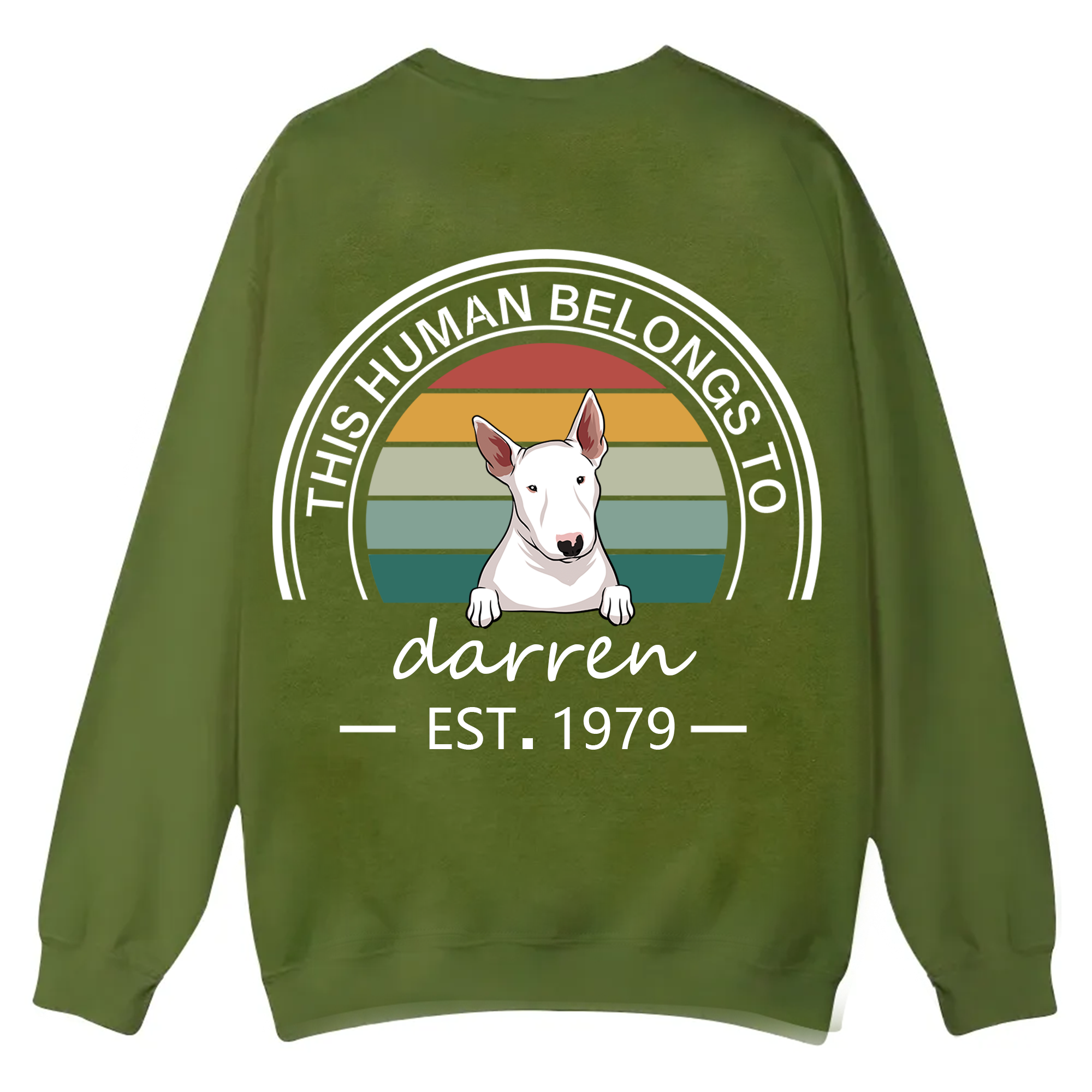 This Human Belongs To - Personalized Custom Unisex Casual Crewneck Sweatshirt