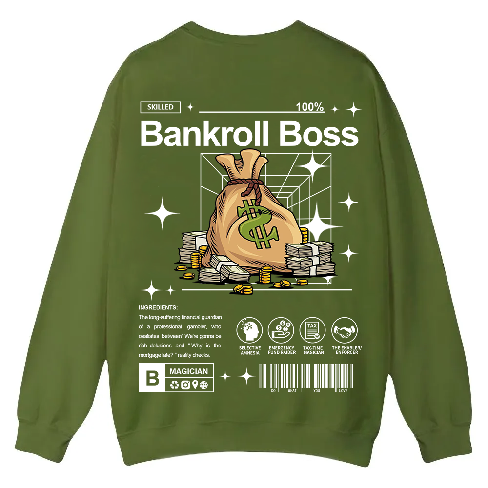 Bankroll Boss Casual Crewneck Sweatshirt wearishow