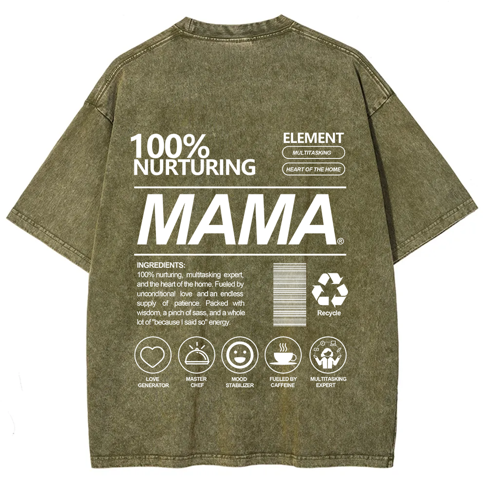 Mama Unisex Fit Washed T-Shirt