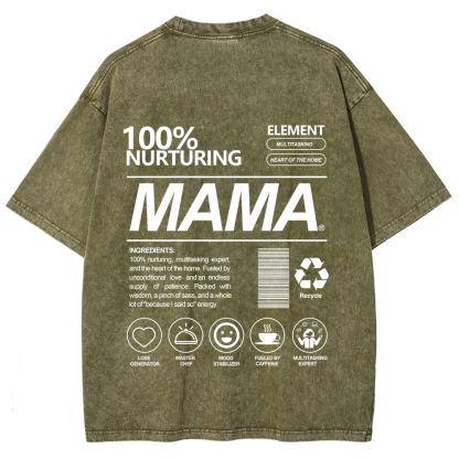 Mama Unisex Fit Washed T-Shirt