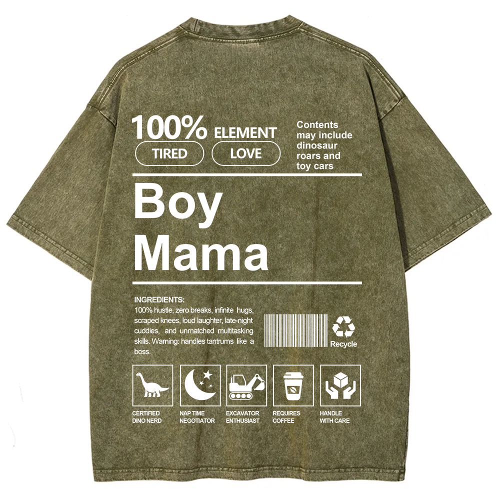 Boy Mama Unisex Fit Washed T-Shirt