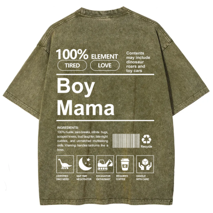 Boy Mama Unisex Fit Washed T-Shirt