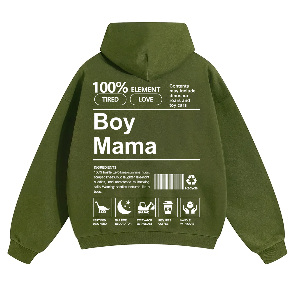 Boy Mama Unisex Solid Color Hoodie wearishow