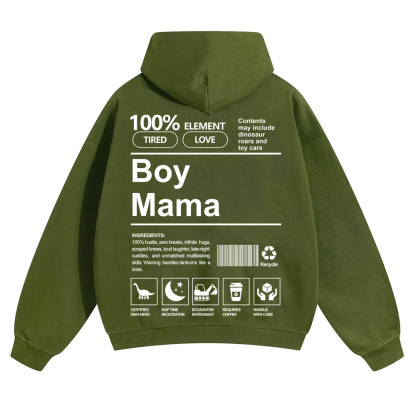 Boy Mama Unisex Solid Color Hoodie wearishow