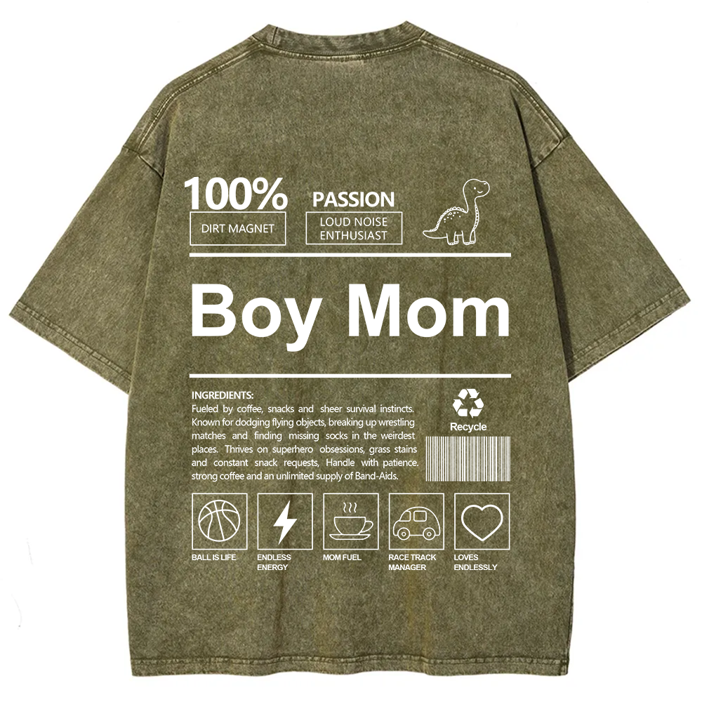 Boy Mom Unisex Fit Washed T-Shirt