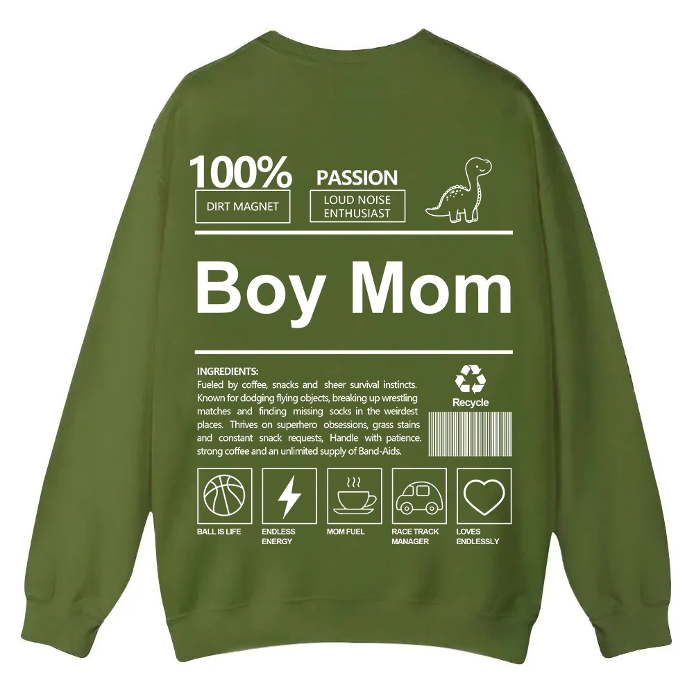 Boy Mom Casual Crewneck Sweatshirt wearishow