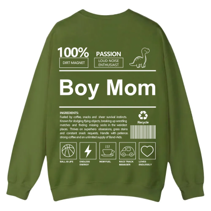 Boy Mom Casual Crewneck Sweatshirt wearishow