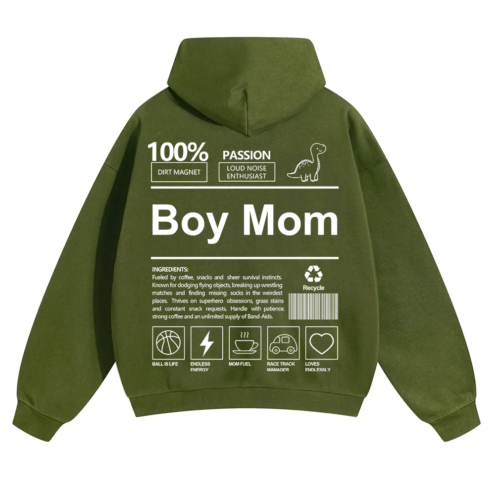 Boy Mom Unisex Solid Color Hoodie wearishow