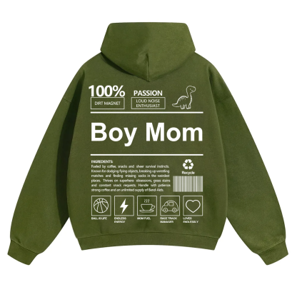 Boy Mom Unisex Solid Color Hoodie wearishow