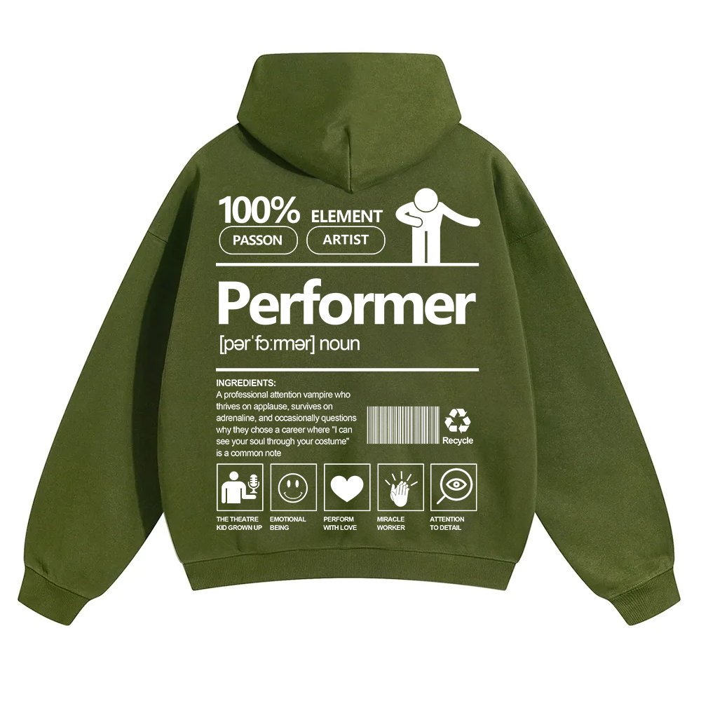 Performer Unisex Solid Color Hoodie wearishow