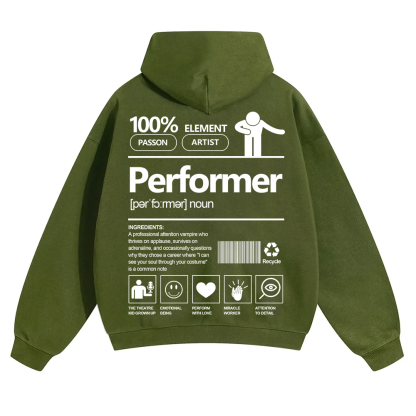 Performer Unisex Solid Color Hoodie wearishow