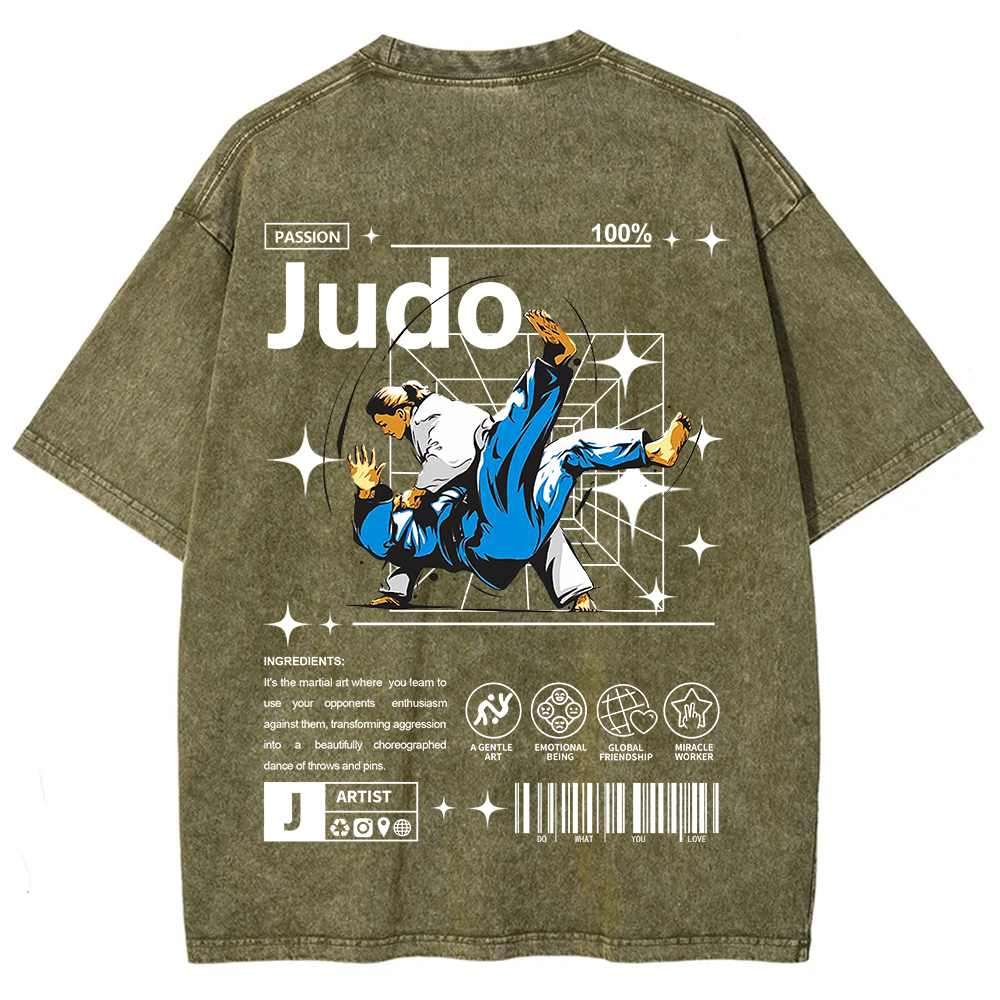 Judo Unisex Fit Washed T-Shirt