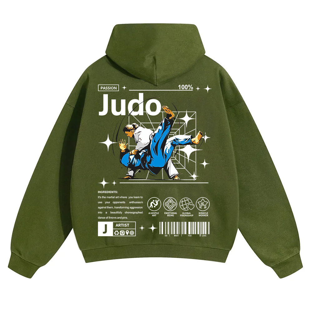 Judo Unisex Solid Color Hoodie wearishow