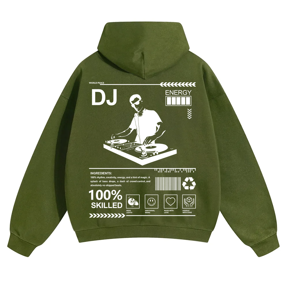 DJ Unisex Solid Color Hoodie wearishow