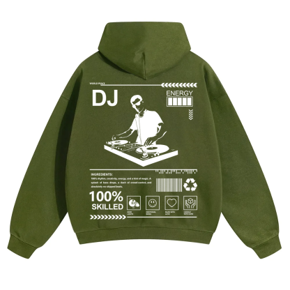 DJ Unisex Solid Color Hoodie wearishow