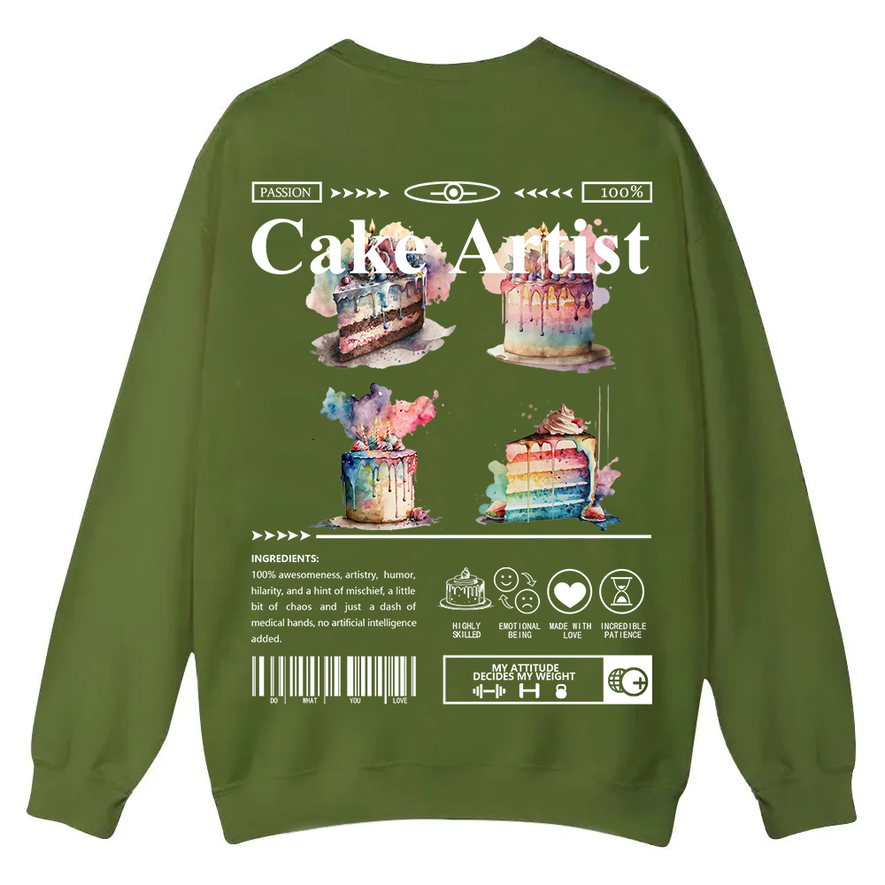 Cake Artist Casual Crewneck Sweatshirt wearishow
