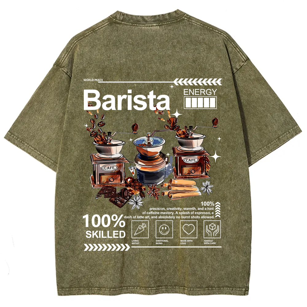 Barista Unisex Fit Washed T-Shirt