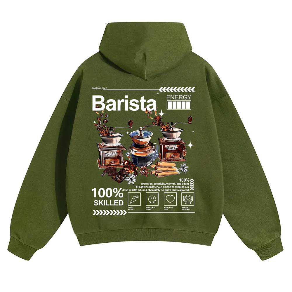 Barista Unisex Solid Color Hoodie wearishow