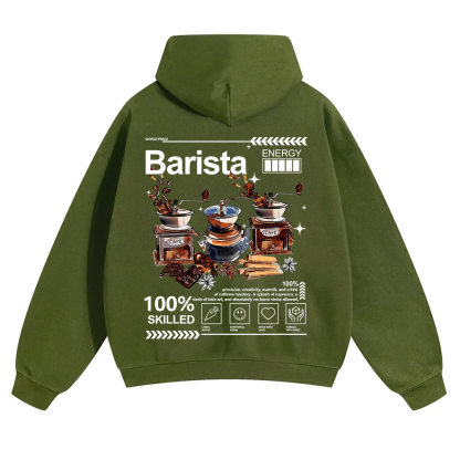 Barista Unisex Solid Color Hoodie wearishow