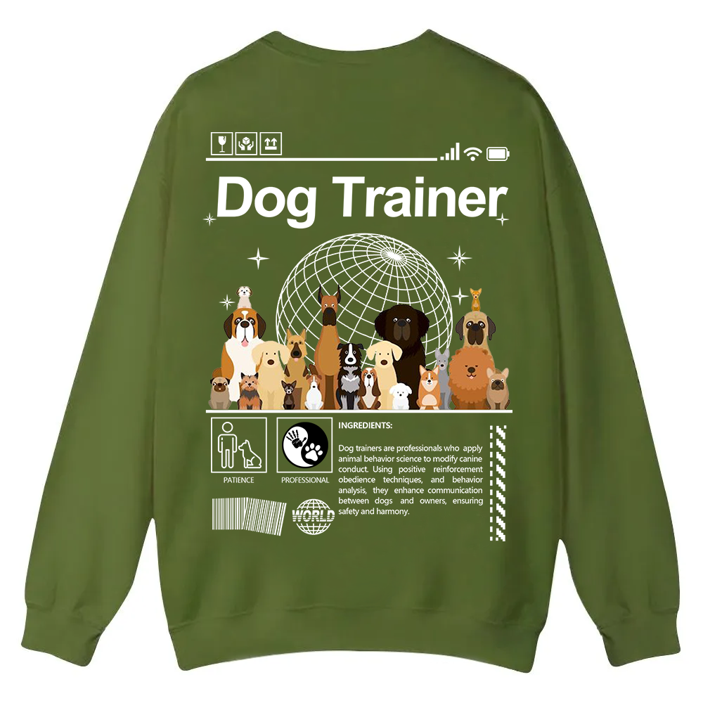 Dog Trainer Casual Crewneck Sweatshirt wearishow