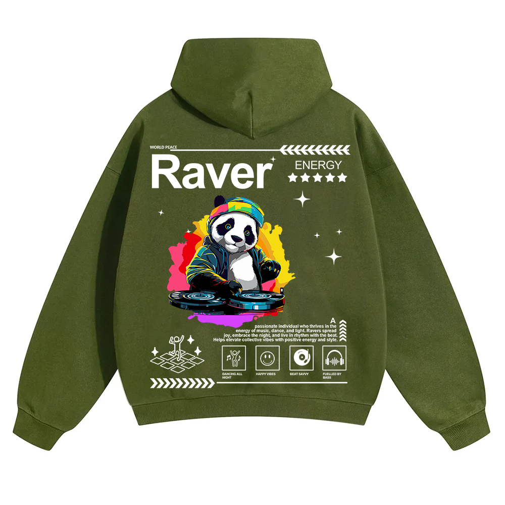 Raver Unisex Solid Color Hoodie wearishow