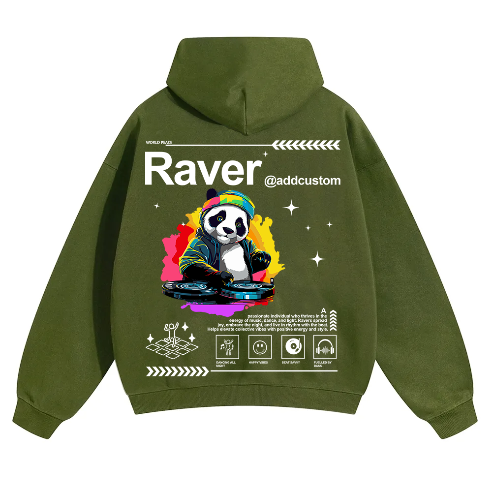 Addcustom Raver Unisex Solid Color Hoodie wearishow