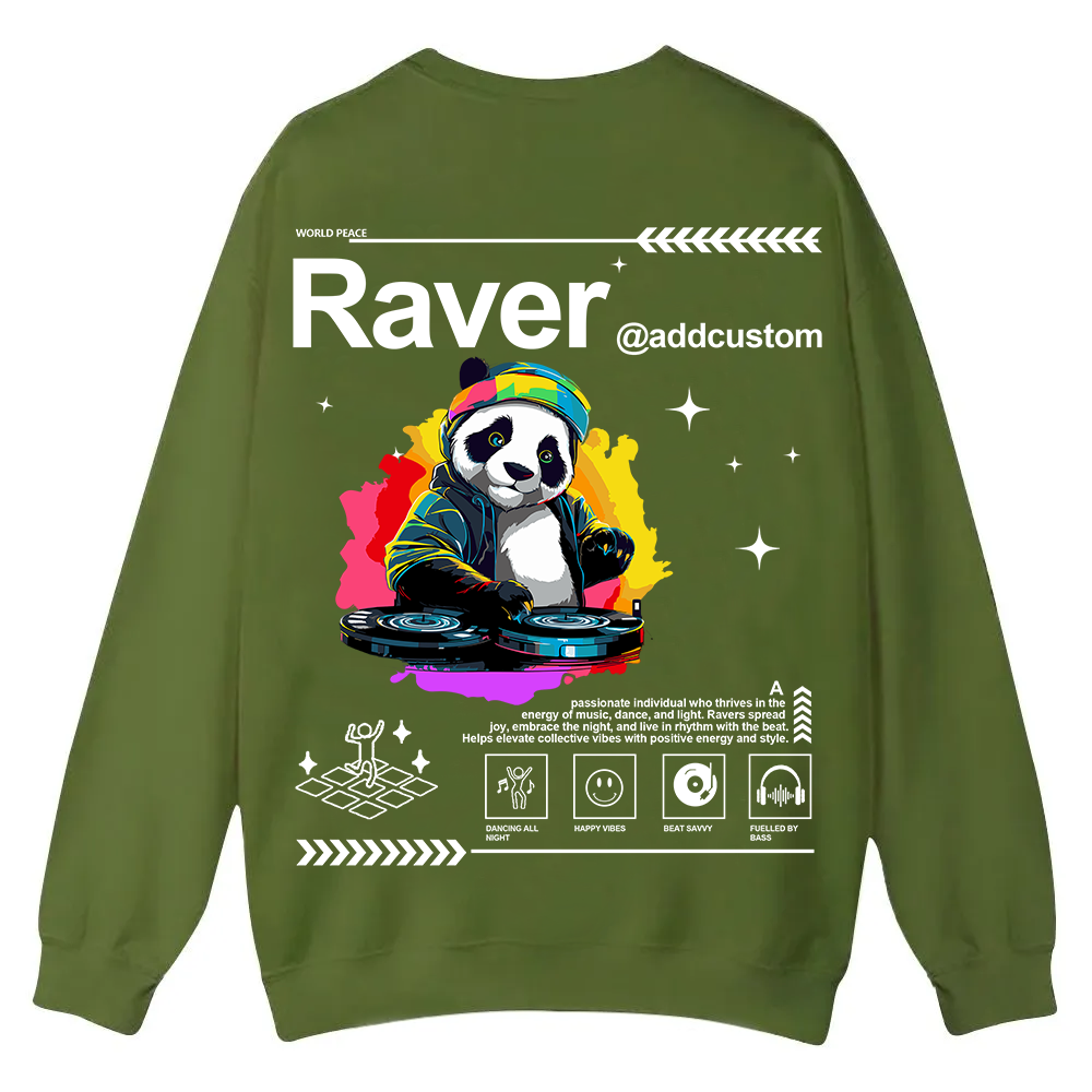 Addcustom Raver Casual Crewneck Sweatshirt wearishow