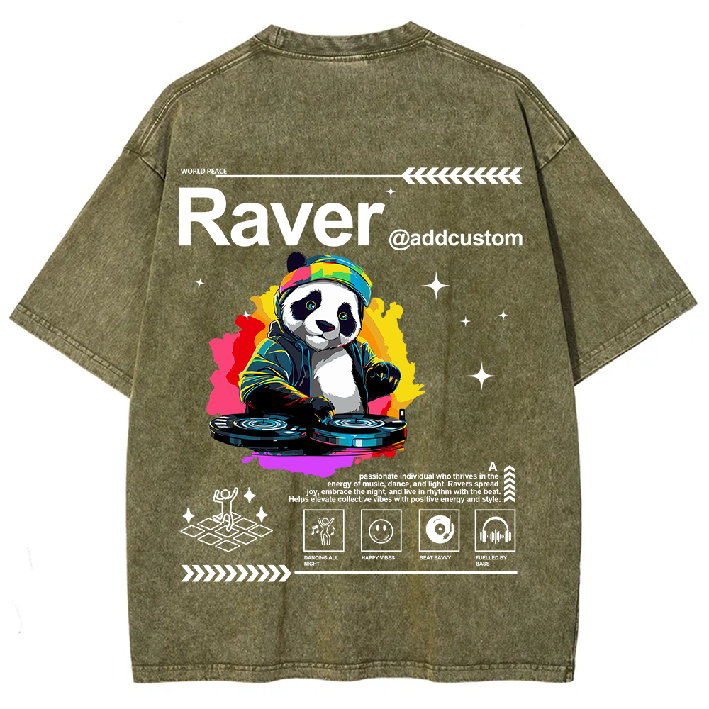 Addcustom Raver Unisex Fit Washed T-Shirt