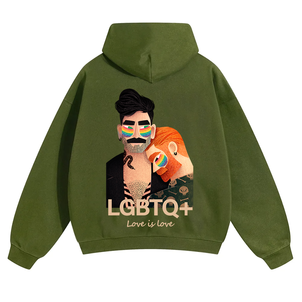 Lgbtq+ Love Is Love Unisex Solid Color Hoodie wearishow