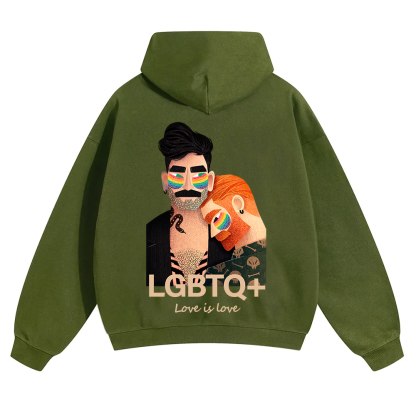Lgbtq+ Love Is Love Unisex Solid Color Hoodie wearishow