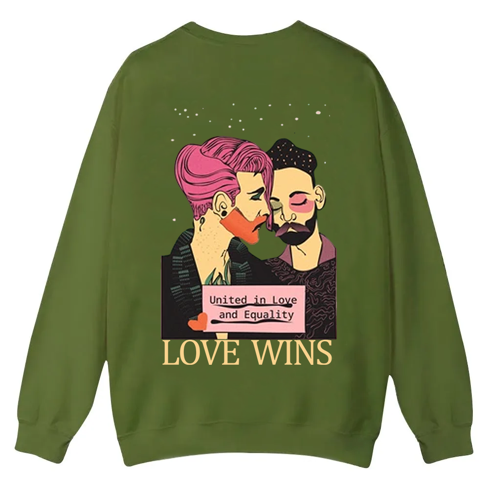 United in Love and Equality Love Wins Casual Crewneck Sweatshirt wearishow