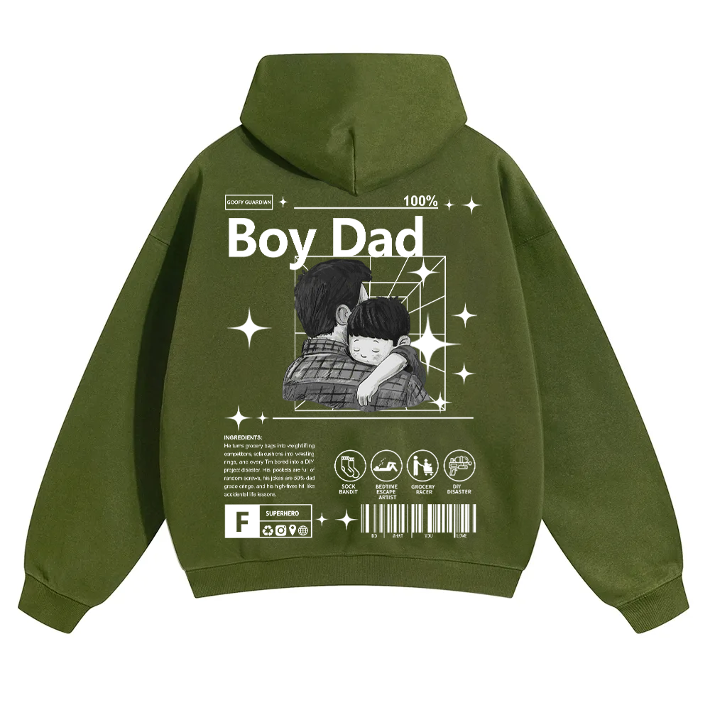 Boy Dad Unisex Solid Color Hoodie wearishow