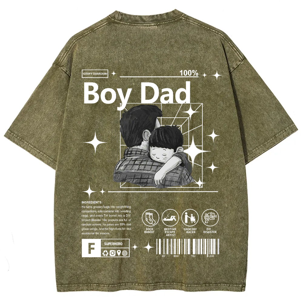 Boy Dad Unisex Fit Washed T-Shirt