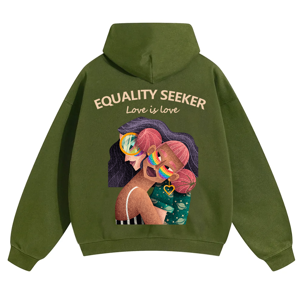Equality Seeker Love Is Love Unisex Solid Color Hoodie wearishow