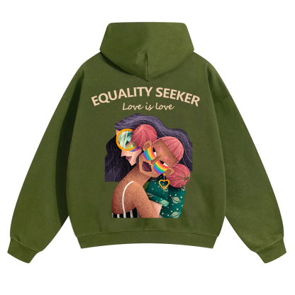 Equality Seeker Love Is Love Unisex Solid Color Hoodie wearishow