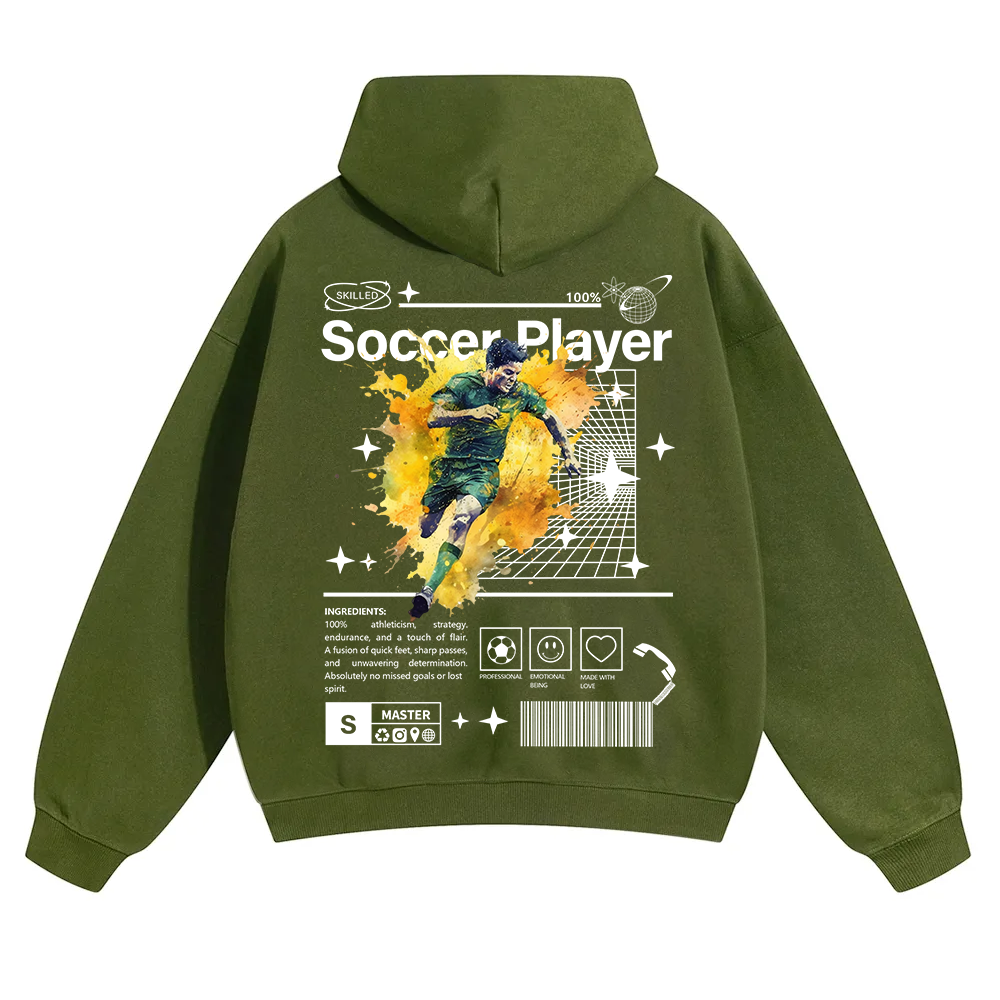 Soccer Player Unisex Solid Color Hoodie wearishow
